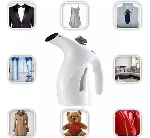 Plancha a vapor para ropa y rostro blanco